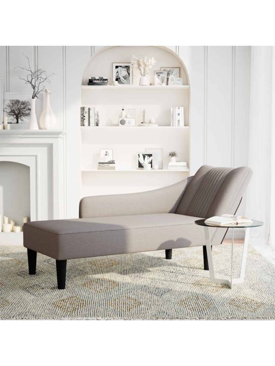 Lenoška s pravou područkou taupe textil