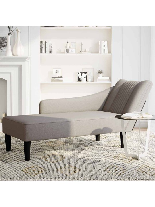 Lenoška s pravou područkou taupe textil