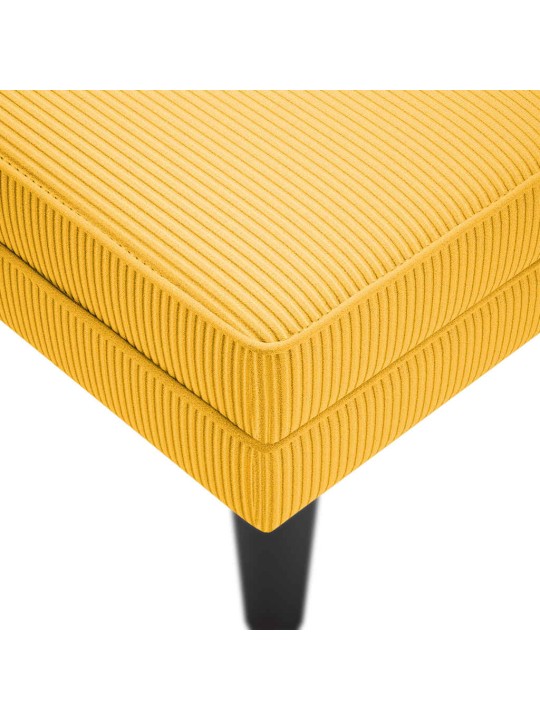 Lenoška s polštářem světle žlutá manšestr textil