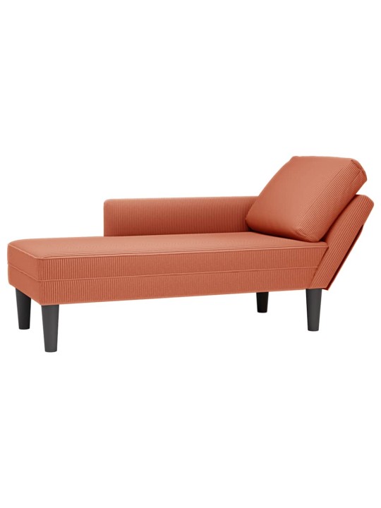 Lenoška s polštářem červená oranžová manšestr textil