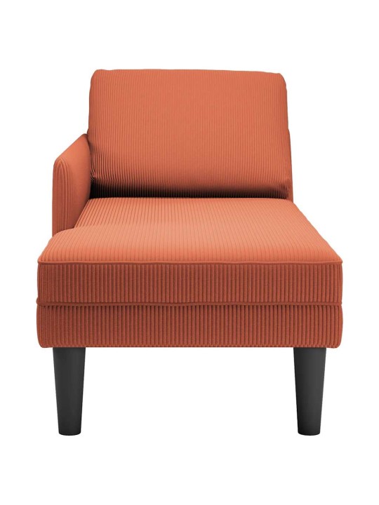Lenoška s polštářem červená oranžová manšestr textil