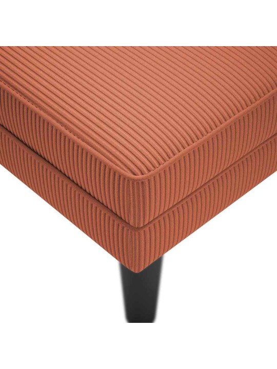 Lenoška s polštářem červená oranžová manšestr textil