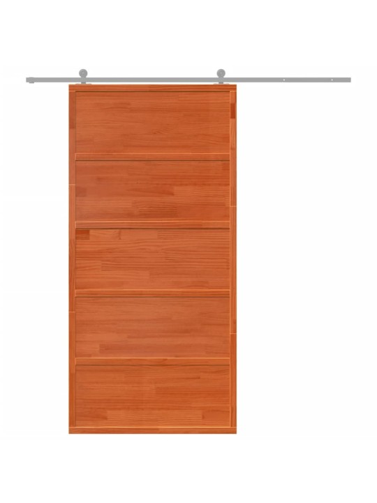 Posuvné dveře voskově hnědé 100 x 208 cm masivní borové dřevo
