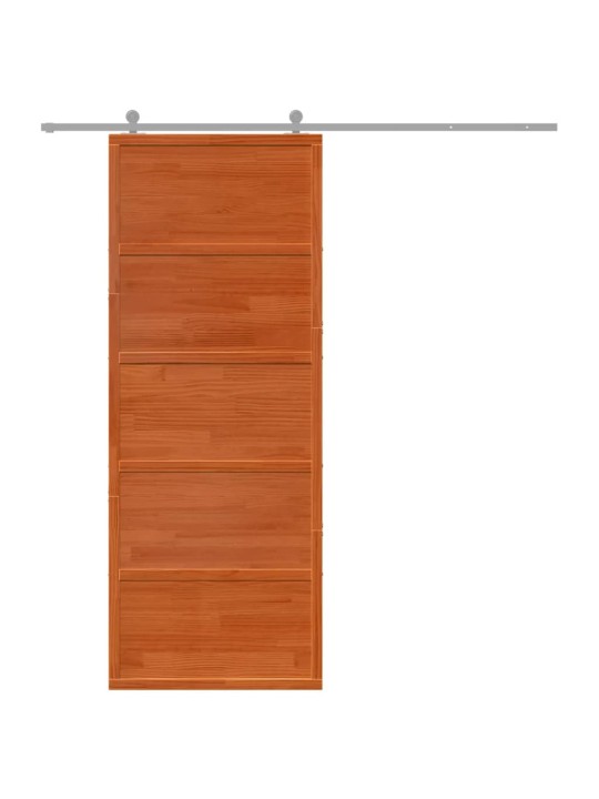 Posuvné dveře voskově hnědé 80 x 208 cm masivní borové dřevo