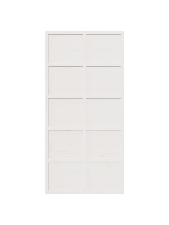 Posuvné dveře bílé 100 x 208 cm masivní borové dřevo