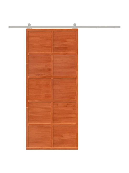 Posuvné dveře voskově hnědé 90 x 208 cm masivní borové dřevo