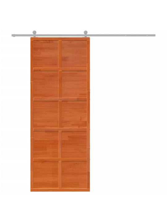 Posuvné dveře voskově hnědé 80 x 208 cm masivní borové dřevo