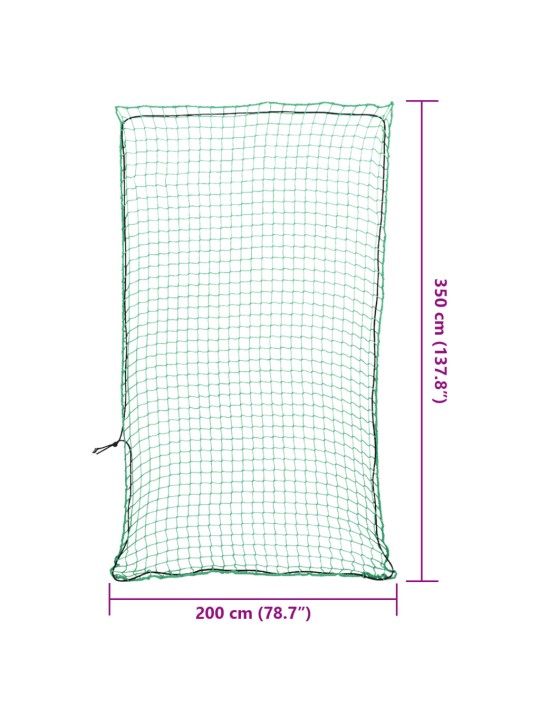 Síť na přívěsný vozík s elastickým lanem zelená 3,5 x 2 m PP
