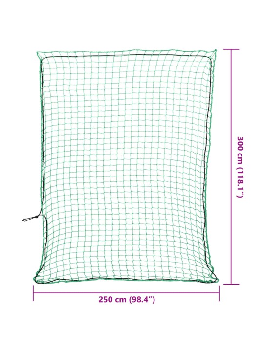Síť na přívěsný vozík s elastickým lanem zelená 3 x 2,5 m PP