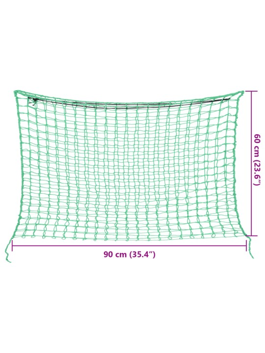 Sítě na seno 2 ks obdélníkové zelené 90 x 60 cm PP