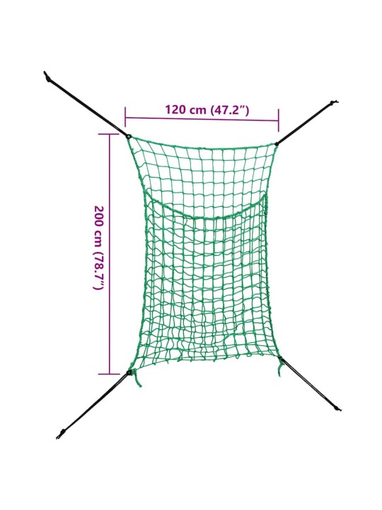 Sítě na seno 2 ks obdélníkové zelené 200 x 120 cm pp