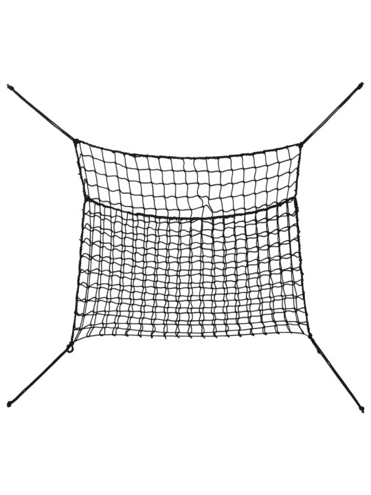 Sítě na seno 2 ks obdélníkové černé 100 x 90 cm PP