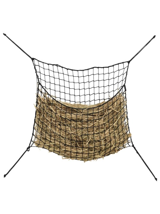 Sítě na seno 2 ks obdélníkové černé 100 x 90 cm PP