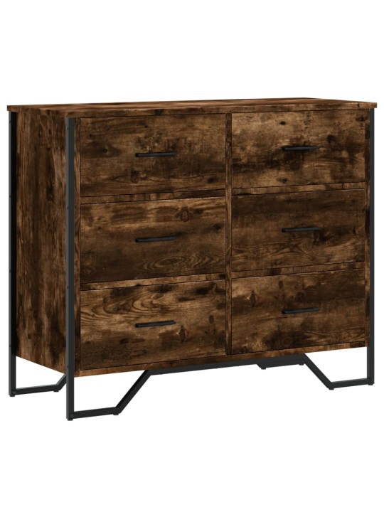 Komoda kouřový dub 91 x 35,5 x 74,5 cm kompozitní dřevo