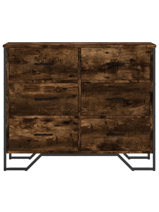 Komoda kouřový dub 91 x 35,5 x 74,5 cm kompozitní dřevo