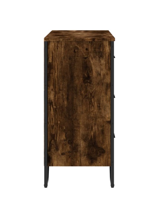 Komoda kouřový dub 91 x 35,5 x 74,5 cm kompozitní dřevo