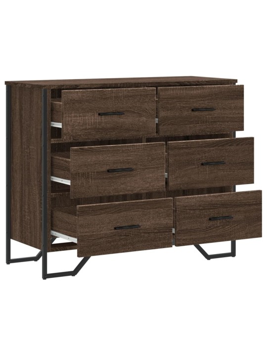 Komoda hnědý dub 91 x 35,5 x 74,5 cm kompozitní dřevo