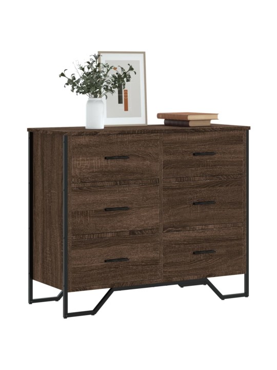 Komoda hnědý dub 91 x 35,5 x 74,5 cm kompozitní dřevo