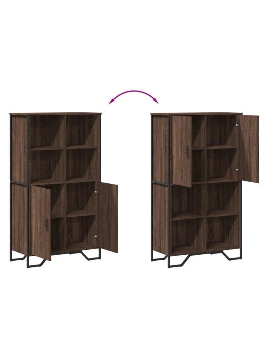 Highboard hnědý dub 79,5 x 35,5 x 137,5 cm kompozitní dřevo