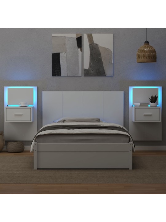 Čelo postele se skříňkami bílé 120 cm kompozitní dřevo