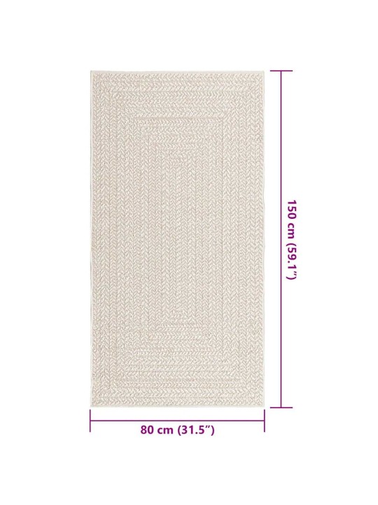 Koberec zizur krémová 80x150cm jutový vzhled interiér exteriér