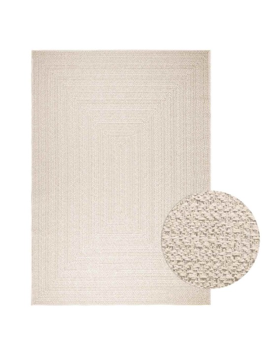 Koberec zizur krémová 200x290cm jutový vzhled interiér exteriér