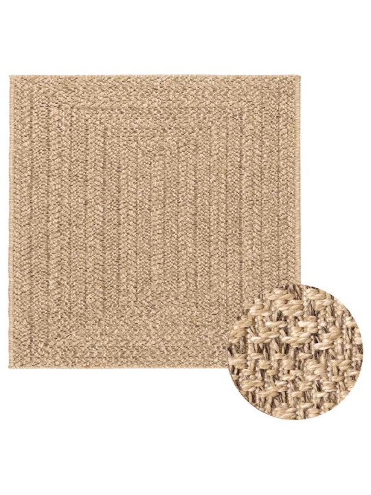 Koberec zizur béžový 200x290 cm jutový vzhled interiér exteriér