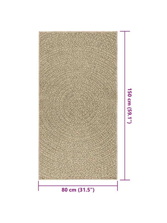 Koberec zizur béžový 80x150 cm jutový vzhled interiér exteriér
