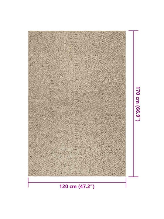 Koberec zizur béžový 120x170 cm jutový vzhled interiér exteriér