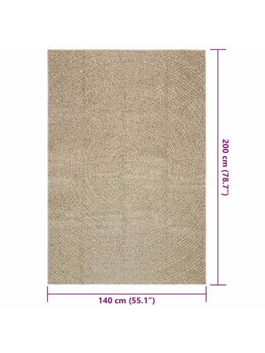 Koberec zizur béžový 140x200 cm jutový vzhled interiér exteriér