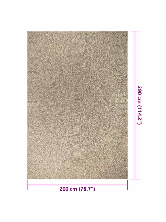 Koberec zizur béžový 200x290 cm jutový vzhled interiér exteriér