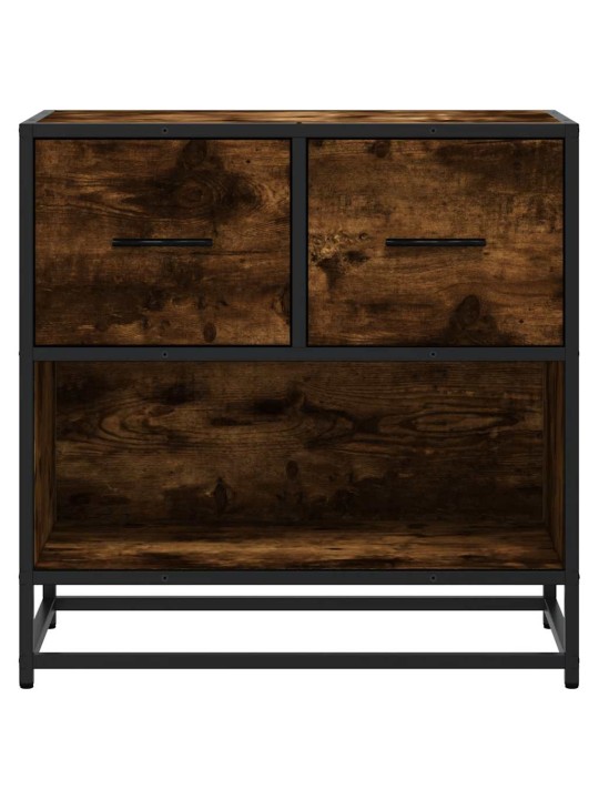 Noční stolek kouřový dub 60 x 31 x 60 cm kompozit dřevo a kovu