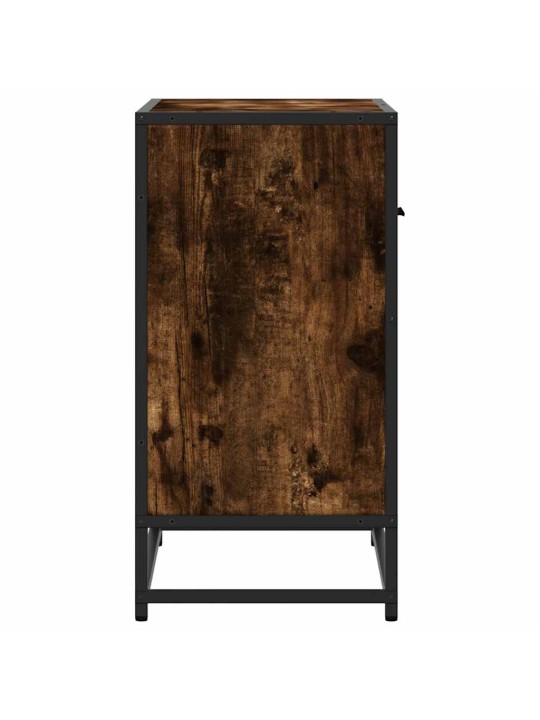 Noční stolek kouřový dub 60 x 31 x 60 cm kompozit dřevo a kovu