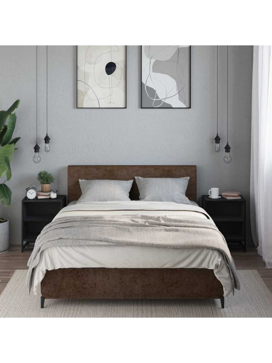 Noční stolky 2 ks černý 40x31x50 cm kompozitní dřevo a kov