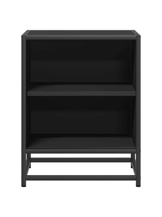 Noční stolky 2 ks černý 40x31x50 cm kompozitní dřevo a kov