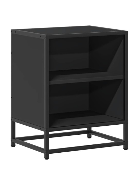 Noční stolky 2 ks černý 40x31x50 cm kompozitní dřevo a kov