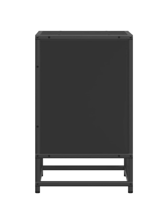 Noční stolky 2 ks černý 40x31x50 cm kompozitní dřevo a kov