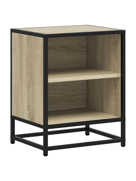 Noční stolky 2 ks dub sonoma 40x31x50 cm kompozitní dřevo a kov