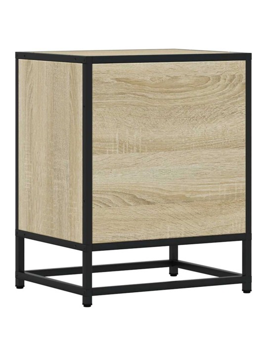Noční stolky 2 ks dub sonoma 40x31x50 cm kompozitní dřevo a kov