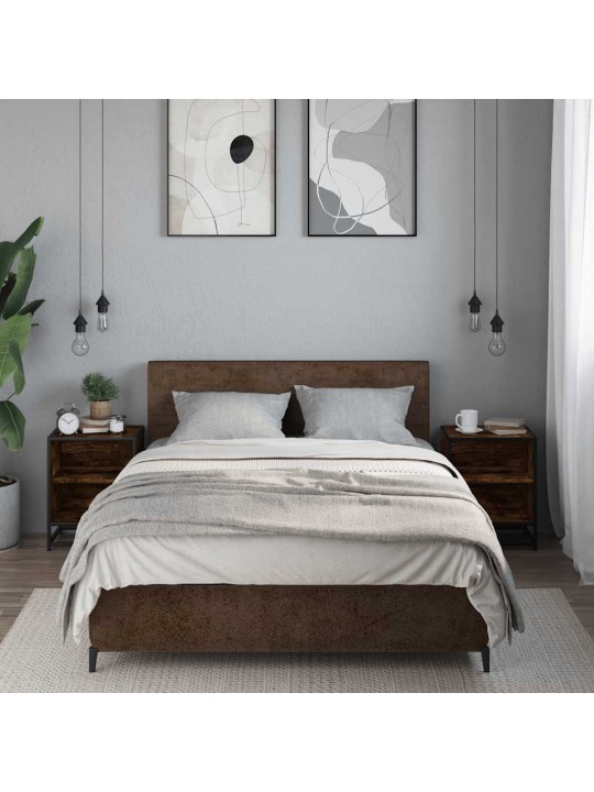 Noční stolky 2 ks kouřový dub 40x31x50cm kompozitní dřevo a kov