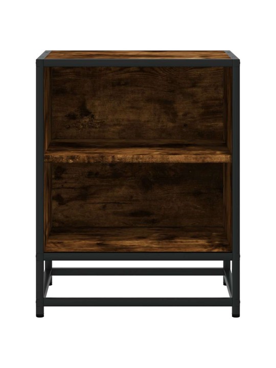 Noční stolky 2 ks kouřový dub 40x31x50cm kompozitní dřevo a kov