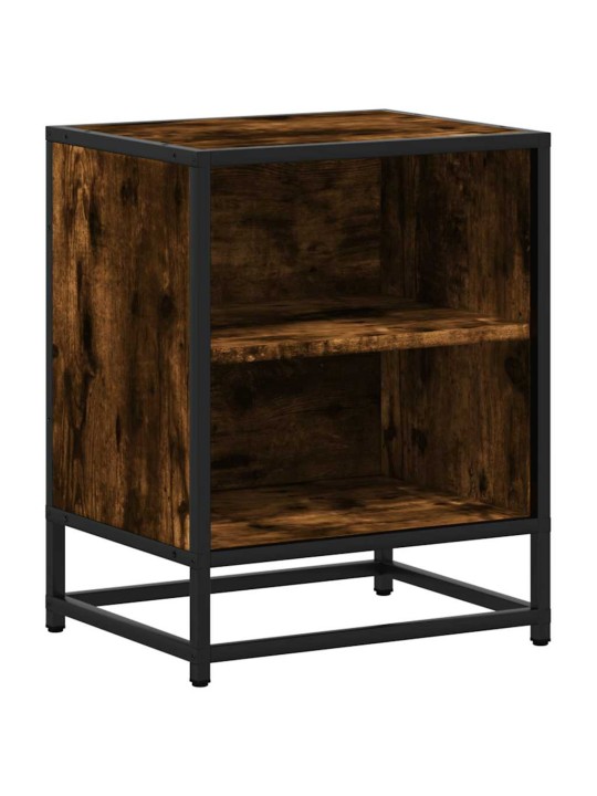Noční stolky 2 ks kouřový dub 40x31x50cm kompozitní dřevo a kov