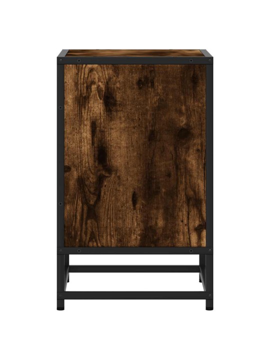 Noční stolky 2 ks kouřový dub 40x31x50cm kompozitní dřevo a kov