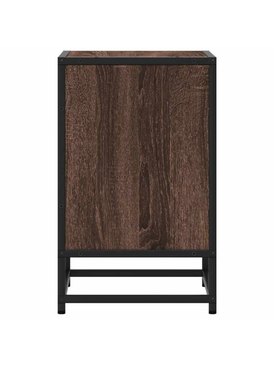 Noční stolky 2 ks hnědý dub 40x31x50 cm kompozitní dřevo a kov