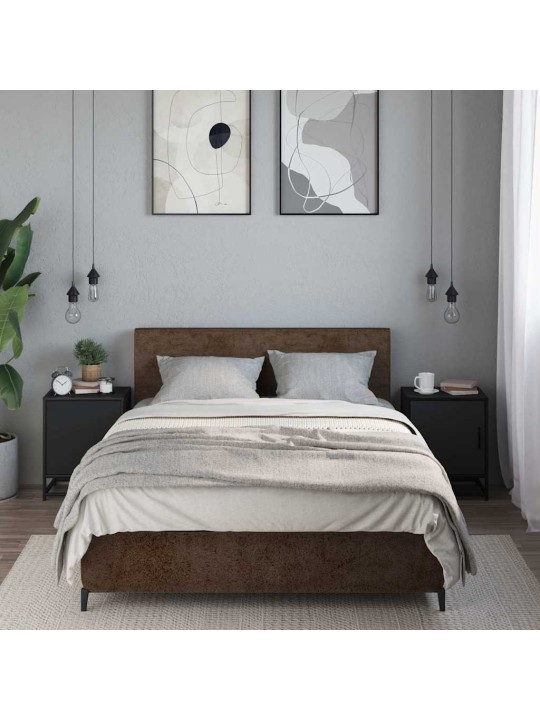 Noční stolky 2 ks černý 40x31x50 cm kompozitní dřevo a kov