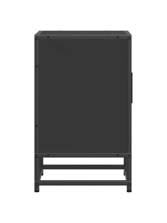 Noční stolky 2 ks černý 40x31x50 cm kompozitní dřevo a kov