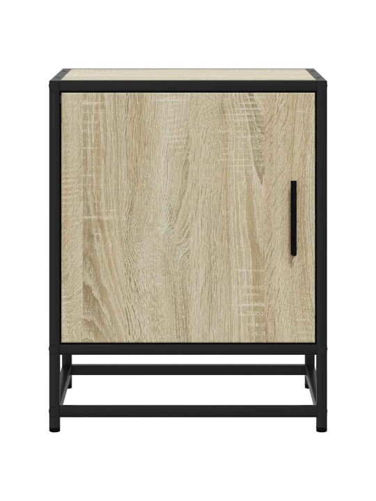 Noční stolek dub sonoma 40x31x50 cm kompozitní dřevo a kov