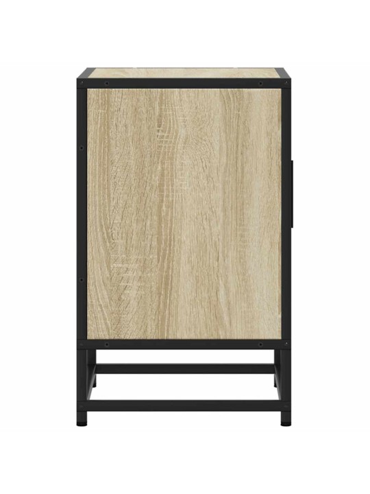 Noční stolek dub sonoma 40x31x50 cm kompozitní dřevo a kov