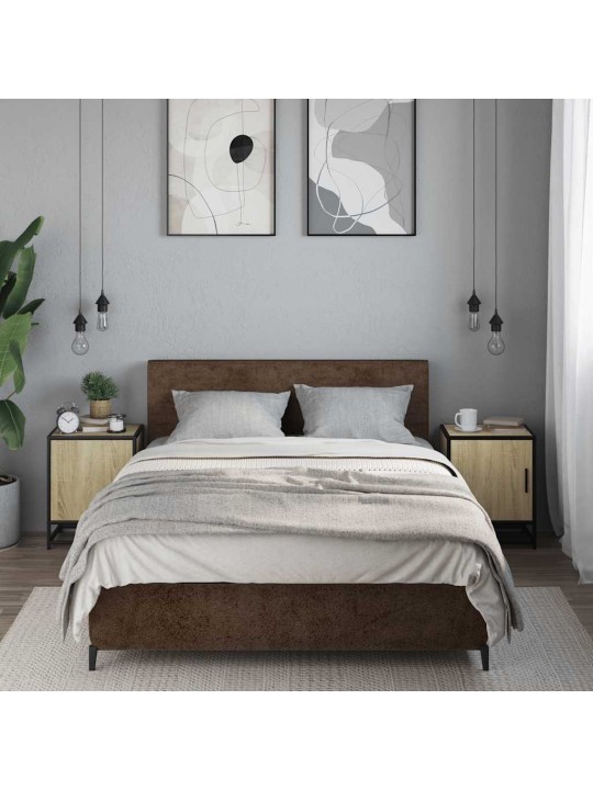 Noční stolky 2 ks dub sonoma 40x31x50 cm kompozitní dřevo a kov