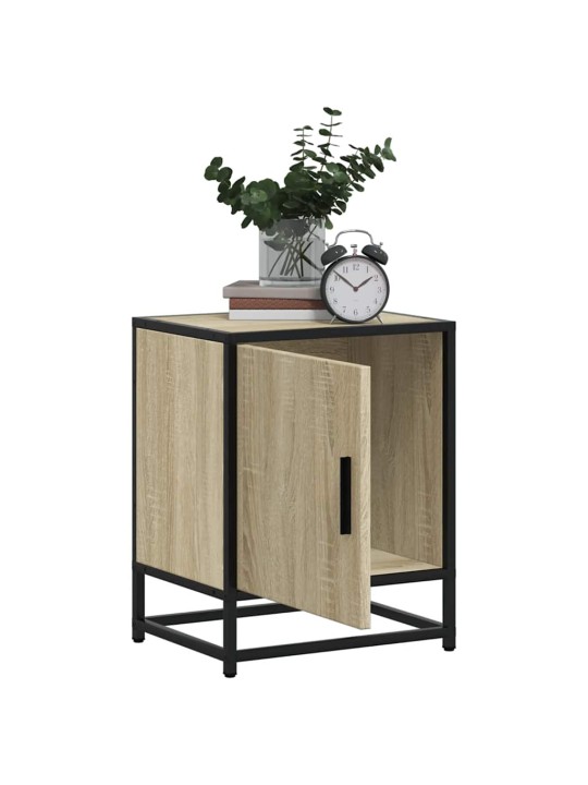 Noční stolky 2 ks dub sonoma 40x31x50 cm kompozitní dřevo a kov